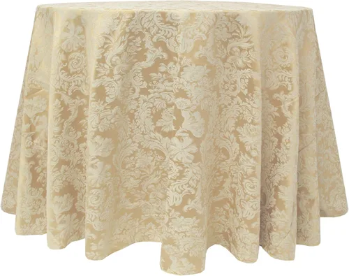 Vista 10 de Ultimate Textile Miranda - Mantel redondo de damasco (114 pulgadas), color burdeos