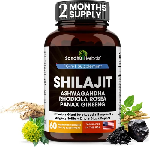 Vista 2 de SANDHUHERBALS Paquete Shilajit con Moringa Cápsulas para hombres y mujeres Apoya la energía, el sistema inmunológico, la piel y la salud