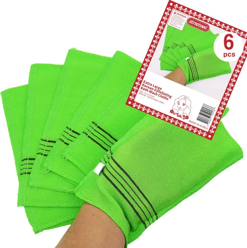 Vista 12 de etreetowel Tamaño Extra Grande 35.4" x 11" (2 PCs) Paños de Baño Exfoliantes Asiáticos Coreanos Manopla Exfoliante para Cuerpo y Espalda Guante Paño