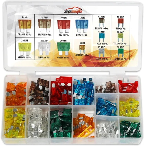 Vista 3 de Conjunto de fusibles surtidos mini cuchilla para camiones de vehículo de EPAuto, 120 piezas (5 / 7.5 / 10/15/20/25/30 AMP) Juego de 120 piezas