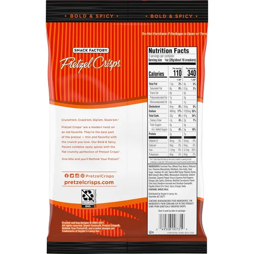 Vista 6 de Snack Factory Pretzel Crisps - Sabor original