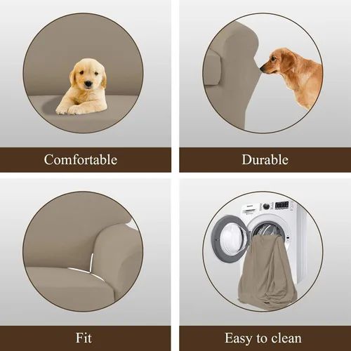 Vista 3 de Easy-Going - Funda elástica de microfibra de 2 piezas para sofá, funda suave de elastano, lavable, parte inferior elástica, protector para muebles