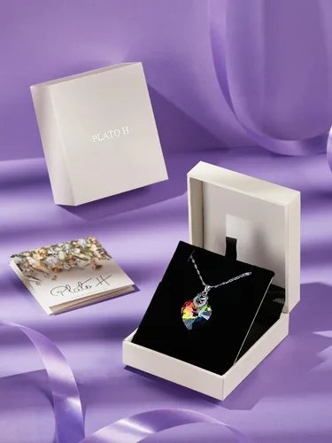 Vista 5 de PLATO H 3 Heart Crystal Necklace for Women Gifts for her Pendant Crystal Jewelry Necklace for Girl Wedding Gifts for Anniversary Day Mother's Day
