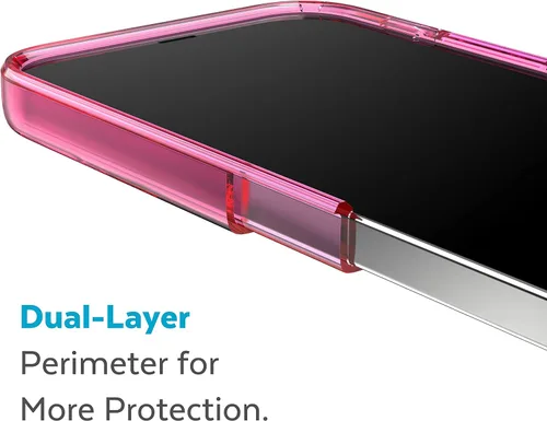 Vista 5 de Speck Funda transparente para iPhone 14 y iPhone 13 – Protección contra caídas, resistente a los arañazos y a prueba de amarilleo, funda de doble