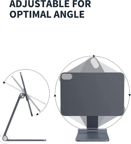 Vista 7 de LULULOOK Soporte magnético plegable para iPad mini 7 A17 Pro/Mini 6 de 8.3 pulgadas (2024/2021), Soporte de mesa ajustable para tablet, Soporte