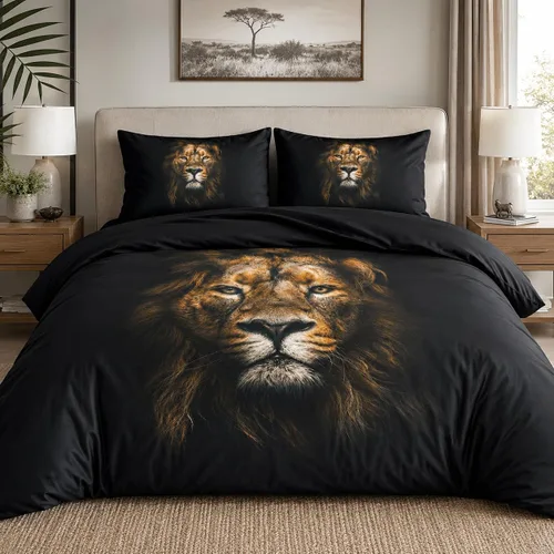 Vista 19 de Juego de funda de edredón con diseño de tigre blanco, tamaño individual, funda de edredón con estampado de animales salvajes, juego de ropa de cama