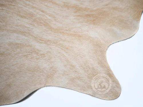 Vista 5 de Sunshine Cowhides Alfombra exótica de piel de vaca palomino 100% auténtica, color beige, alfombra de estilo moderno y alfombra para sala de estar