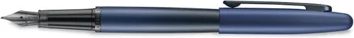 Vista 7 de Sheaffer VFM - Pluma estilográfica E9429 azul mate con bordes negros con PVD, punta mediana con convertidor, pluma estilográfica prémium