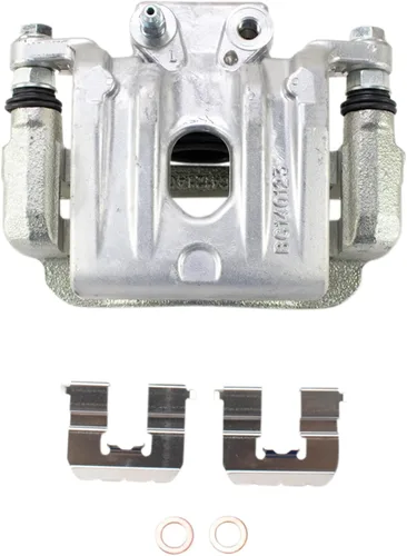 Vista 6 de TRQ Kit de pastillas de freno trasero y rotor, pinza de freno, kit químico pastillas de freno Rotor de freno de cerámica compatible con Hyundai