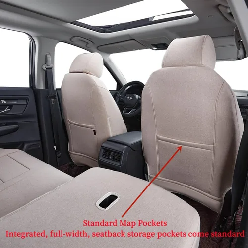 Vista 2 de Coverdram - Fundas de asiento personalizadas compatibles con modelos seleccionados de Nissan Sentra 2013, 2014, 2015, 2016, 2017, 2018 y 2019 Beige