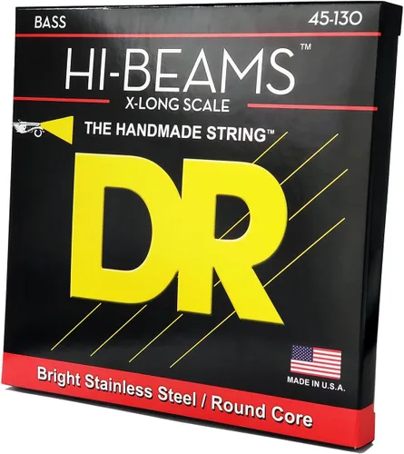 Vista 9 de DR Strings - Hi-Beams - Juego de cuerdas para bajo de 4 cuerdas - Mediano 45-105 - Núcleo redondo de acero inoxidable - Accesorios para bajo (MR-45)