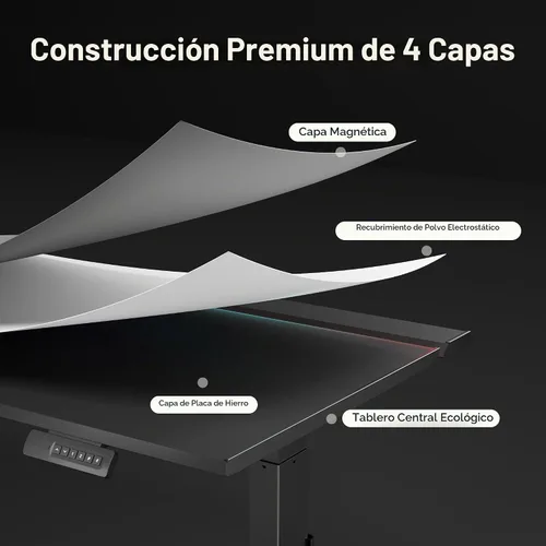 Vista 5 de FLEXISPOT - Escritorio eléctrico RGB de 55 pulgadas para juegos, escritorio