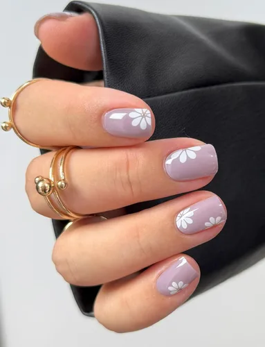 Vista 11 de AutyaMee Tiras de uñas de gel semicuradas (abeja y flor), 20 unidades de envolturas de uñas de gel, calcomanías, rosa nude, calidad de salón