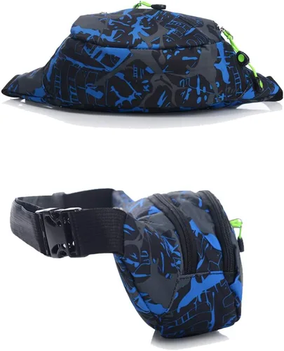 Vista 6 de Ausion - Cangurera con bolsillos con cremallera, cinturón ajustable para entrenamiento, de vacaciones, senderismo, correr, para iPhone 11 Pro Xs Max