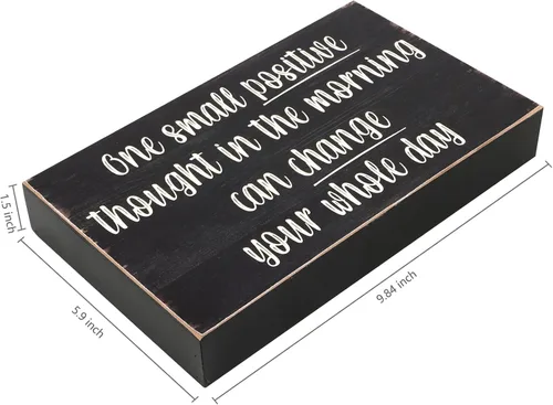 Vista 7 de Esur Letreros de caja negra inspiradores positivos para escritorio de oficina en casa, todo es figurable+un pensamiento positivo