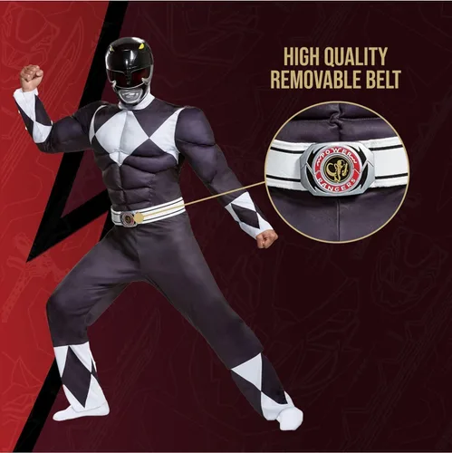 Vista 5 de Disguise Disfraz clásico de Ranger negro para hombre Multicolor