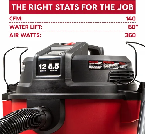 Vista 3 de Vacmaster Aspiradora de 12 galones, 5.5 HP Pico de alta capacidad, húmeda/seca - VJH1211PF 1101