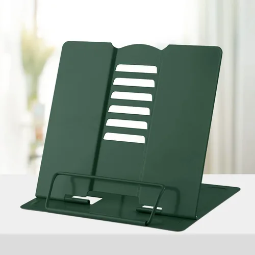 Vista 14 de Honagu Soporte de metal para libros de escritorio, soporte para libros para leer manos libres, soporte ajustable para documentos de libros