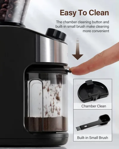 Vista 5 de SHARDOR Molinillo de granos de café con rebabas, 32 ajustes, temporizador