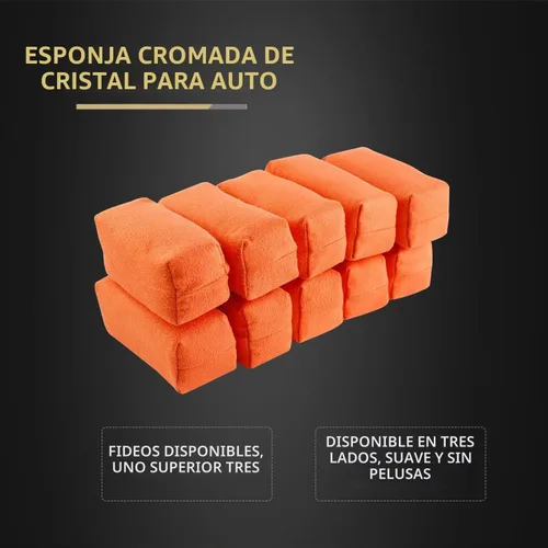 Vista 5 de SPTA Almohadilla Aplicadora de Microfibra, Aplicador de Esponja de Gamuza para Detallado de Automóvil, 10 Piezas Almohadillas de Esponja