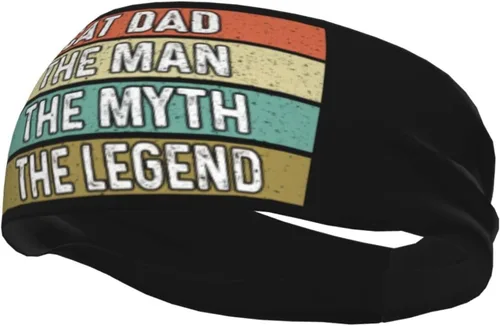 Vista 3 de Cat Dad The Man The Myth The Legend Headband for Men Women Sports Sweatband for Fitness Exercise Moisture Wicking Running Yoga Hairbands