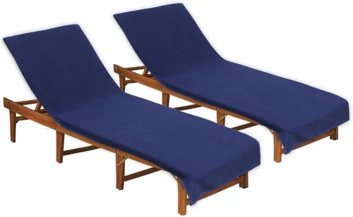 Vista 12 de COTTON CRAFT Funda para sillón de piscina - Paquete de 2 - Aqua Oversized 32 inch Wide x 82 inch Long & 7 inch Pocket Beach Chaise Cover - Soft