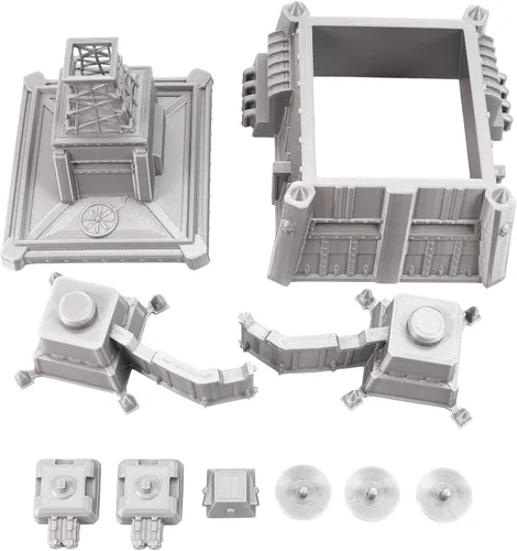 Vista 8 de Tabletop Terrain Fortificación blindada por escenario de guerra para juegos de guerra y juegos de rol Miniaturas de 1.102 in y 1.260 in