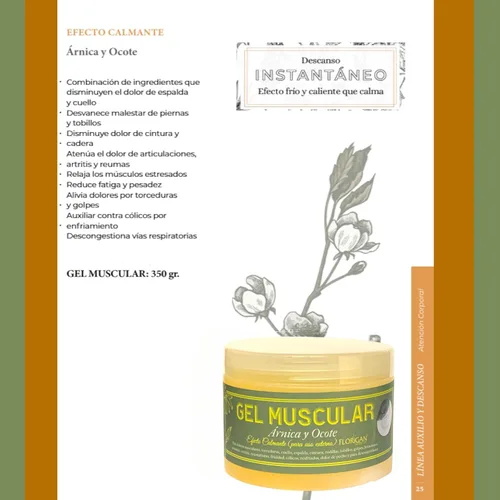 Vista 6 de Gel muscular con extractos de manzanilla y pino Ocote 350grs. (1 unidad)