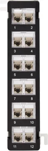 Vista 4 de Tripp Lite Panel de conexiones de montaje en pared de 12 puertos para conectores Keystone UTP, puertos giratorios giratorios, instalación vertical u
