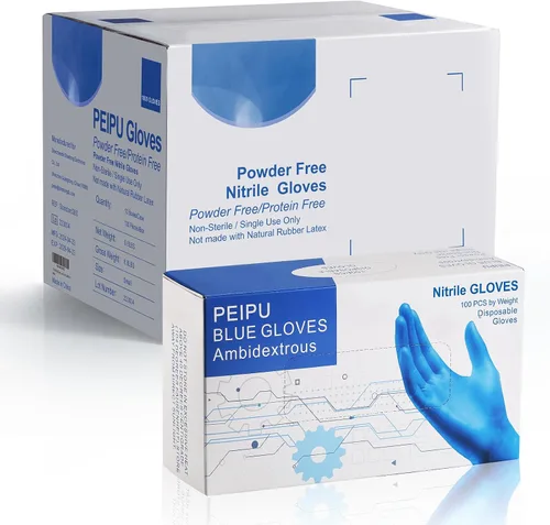 Vista 7 de PEIPU Guantes desechables de nitrilo, sin polvo, guantes de servicio de limpieza, sin látex