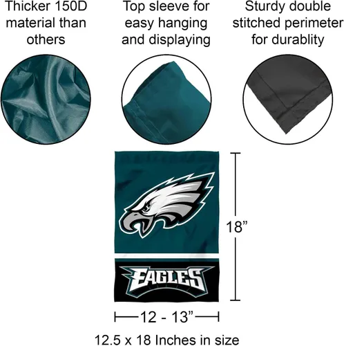 Vista 3 de Bandera de jardín de doble cara de los Philadelphia Eagles