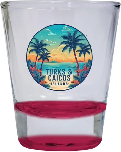 Vista 7 de Turks And Caicos Design D Souvenir - Vaso de chupito redondo de 1.5 onzas, color azul, paquete de 2