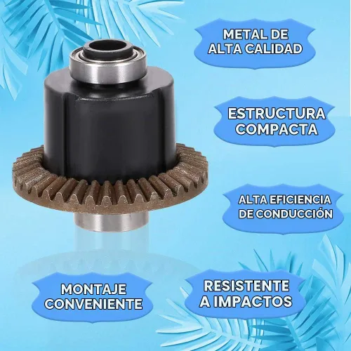 Vista 8 de GoolRC Kit de diferencial de metal para automóvil a control remoto, engranajes diferenciales 38T y 17T, eje de transmisión, eje de dirección