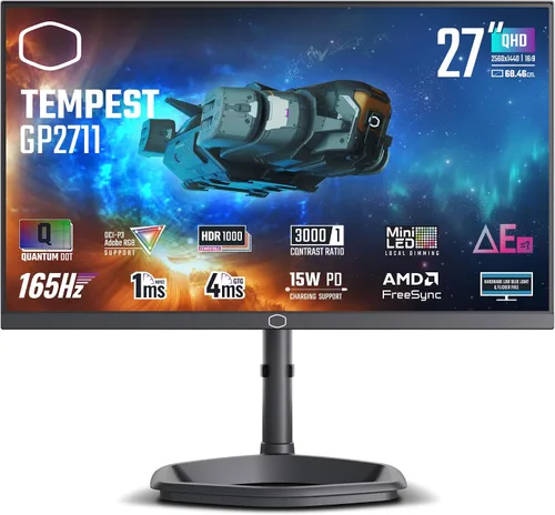 Vista 12 de Cooler Master Monitor curvo de 27 pulgadas sin marco 240Hz FHD 1920 x 1080 para computadora de escritorio, VA 8 bits con punto cuántico, 0.5 ms