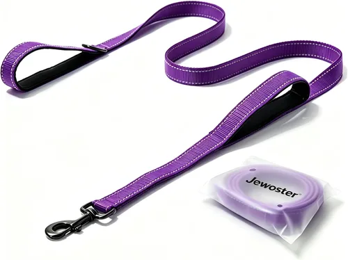 Vista 9 de Correa para perro resistente, 2 asas con asa de tráfico acolchada para control adicional, 6 pies de largo, perfecta para perros medianos a grandes