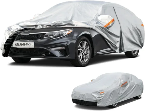 Vista 19 de GUNHYI - Funda de automóvil de 6 capas para Tesla Model 3 (2017-2025), impermeable para todo tipo de clima, protección UV contra la nieve, el sol