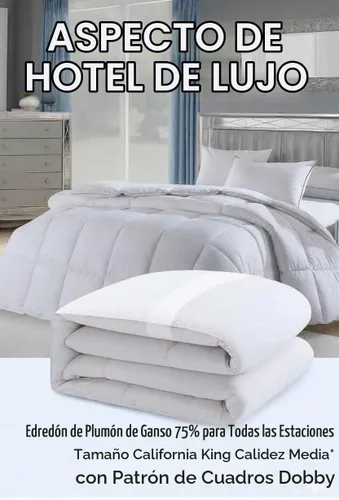 Vista 6 de Edredón de plumón de ganso, relleno de edredón de lujo para todas las estaciones, 75% plumón de ganso, ropa de cama ligera y transpirable, 300 hilos