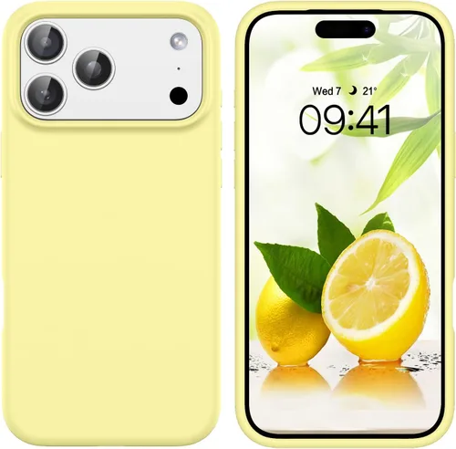 Vista 110 de GUAGUA Funda compatible con iPhone 17 Pro Max de 6.9 pulgadas, silicona líquida, goma de gel suave, delgada, forro de microfibra delgada