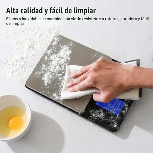 Vista 6 de KitchenTour - Báscula digital de cocina de doble plataforma, 0.001 oz/33 libras Tare Function, 7 Units, Weight Summation, LCD Display, for Home