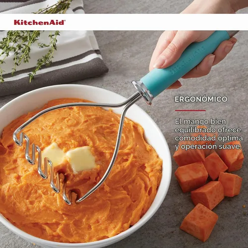 Vista 5 de KitchenAid Gourmet Machacador de Alambre de Acero Inoxidable, 10.24 Pulgadas, Azul Aguamarina