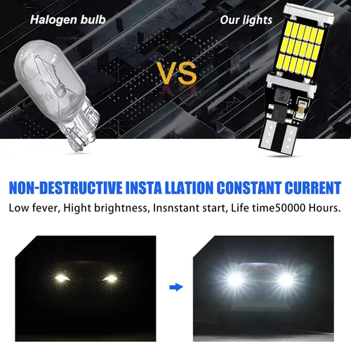 Vista 10 de Paquete de 4 Luces LED de Reversa, Bombillas de Luz de Reversa con Chipsets T15 4014 45SMD, Luces de Freno Parada Carga Reversa Canbus Libre