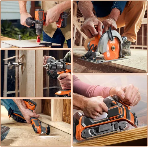 Vista 5 de Fancy Buying Paquete de 2 6.0Ah de repuesto para batería Ridgid 18V R840083 R840084 R840085 R840086 R840087 R840095 R86092 AC840087P Taladro