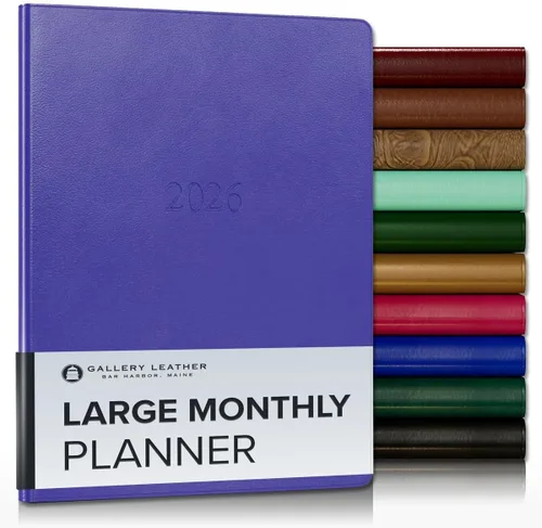 Vista 39 de Gallery Leather Agenda mensual grande 2026-2027 Acadia Navy Acadia Marina