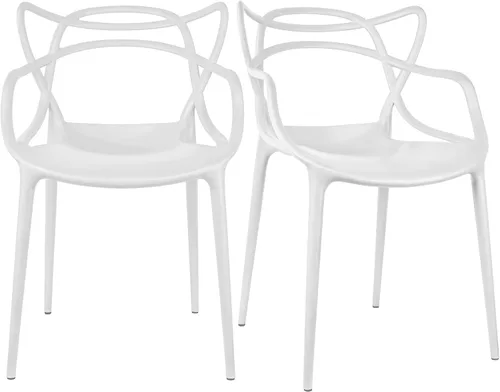 Vista 13 de 2xhome Silla de comedor moderna Silla auxiliar apilable para interiores o exteriores Plástico resistente a la intemperie para cocina, patio Negro