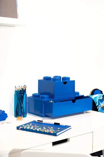 Vista 8 de Room Copenhagen LEGO Storage Brick 4 Cajón de Escritorio, Caja de Almacenamiento de Sobremesa Apilable de 4 Espigas, 6.2 x 6.2 x 4.4 pulgadas, Rojo