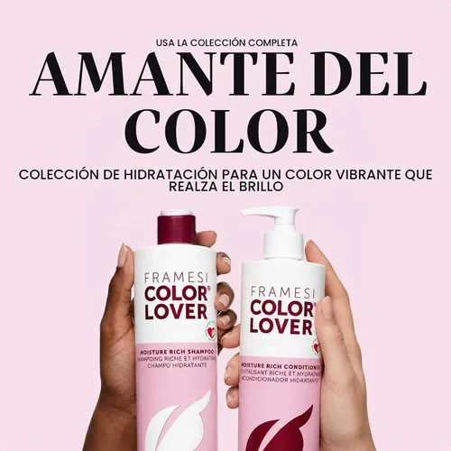 Vista 4 de FRAMESI Color Lover - Mascarilla rica en humedad, 16.9 onzas líquidas, sin sulfato, para cabello teñido