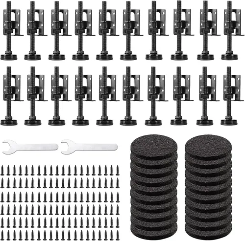 Vista 10 de Paquete de 4 patas niveladoras ajustables resistentes – niveladores de muebles para banco de trabajo, mesa, armario, armario