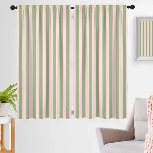 Vista 10 de zokyer Cortinas de ventana a rayas beige crema, modernas rayas verticales de 63 pulgadas de largo, 2 paneles, cortinas bohemias neutras para niños