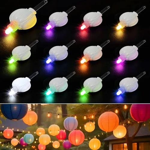 Vista 11 de Aogist - Paquete de 24 luces LED pequeñas, alimentadas por batería, impermeables, luz colgante que dura 48 horas para linternas de papel, globos