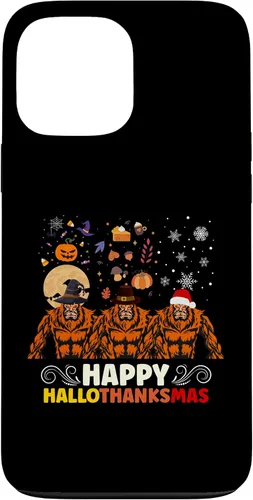 Vista 23 de iPhone 16 Halloween Thanksgiving Christmas Hallothanksmas Bigfoot Case